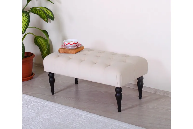 Hodgenville Fotpall 92 cm Rektangulär - Cremevit - Möbler - Vardagsrum - Stolar & sittmöbler - Pallar - Fotpall