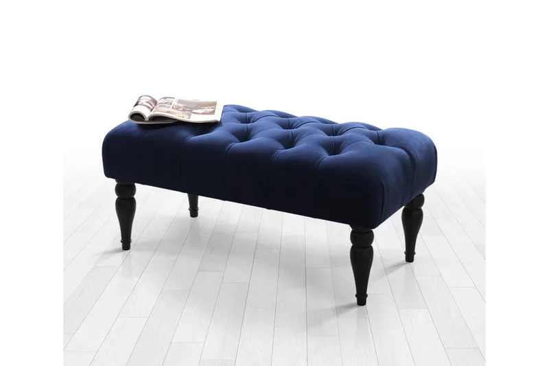 Hodgenville Fotpall 92 cm Rektangulär - Marinblå - Möbler - Vardagsrum - Stolar & sittmöbler - Pallar - Fotpall
