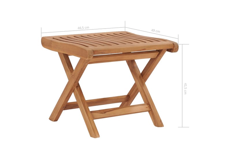 Hopfällbar fotpall 46,5x49x41,5 cm massiv teak - Brun - Möbler - Vardagsrum - Stolar & sittmöbler - Pallar - Fotpall