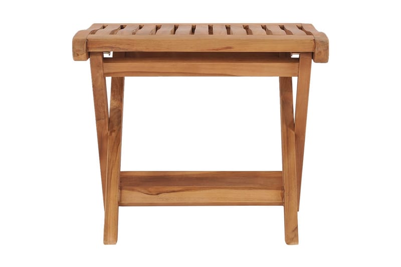 Hopfällbar fotpall 46,5x49x41,5 cm massiv teak - Brun - Möbler - Vardagsrum - Stolar & sittmöbler - Pallar - Fotpall