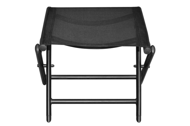 Hopfällbar fotpall svart aluminium och textilen - Svart - Möbler - Vardagsrum - Stolar & sittmöbler - Pallar - Fotpall