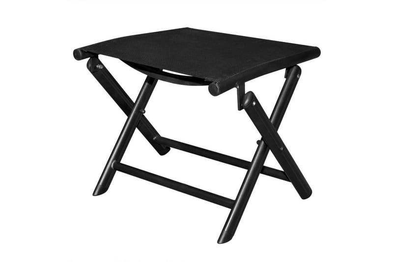 Hopfällbar fotpall svart aluminium och textilen - Svart - Möbler - Vardagsrum - Stolar & sittmöbler - Pallar - Fotpall