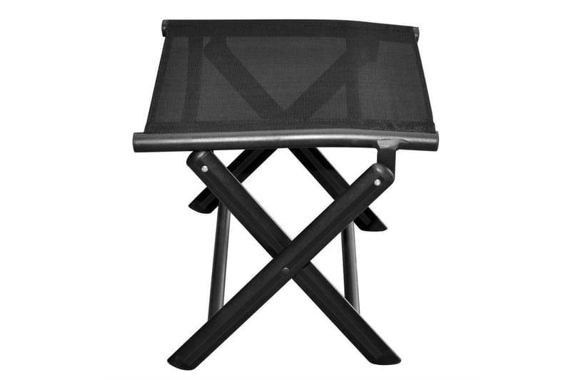 Hopfällbar fotpall svart aluminium och textilen - Svart - Möbler - Vardagsrum - Stolar & sittmöbler - Pallar - Fotpall