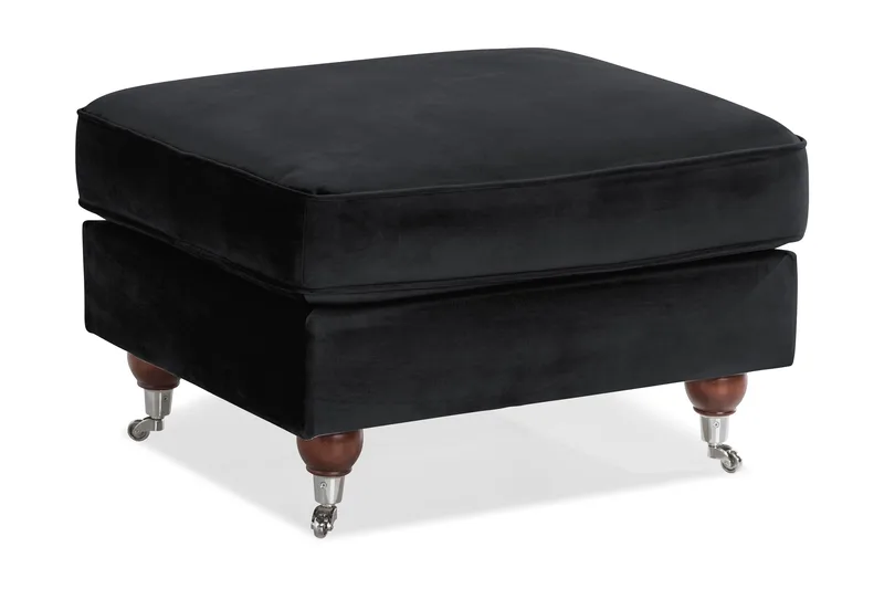 Howard Riviera Fotpall Sammet - Svart - Möbler - Vardagsrum - Stolar & sittmöbler - Pallar - Fotpall