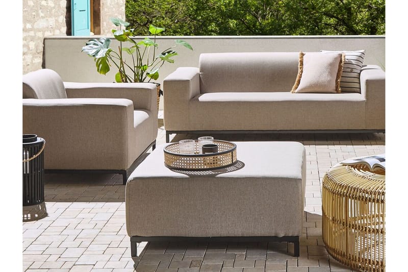 Hughen Fotpall - Beige/Svart - Möbler - Vardagsrum - Stolar & sittmöbler - Pallar - Fotpall