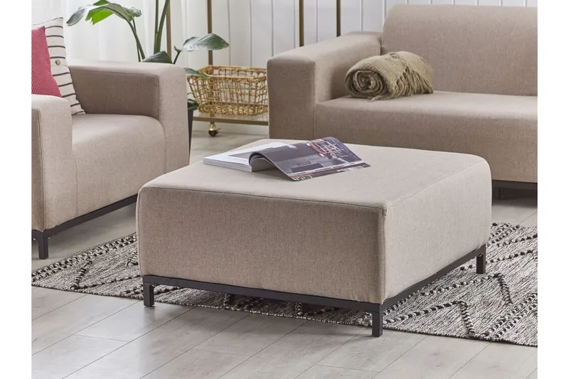 Hughen Fotpall - Beige/Svart - Möbler - Vardagsrum - Stolar & sittmöbler - Pallar - Fotpall