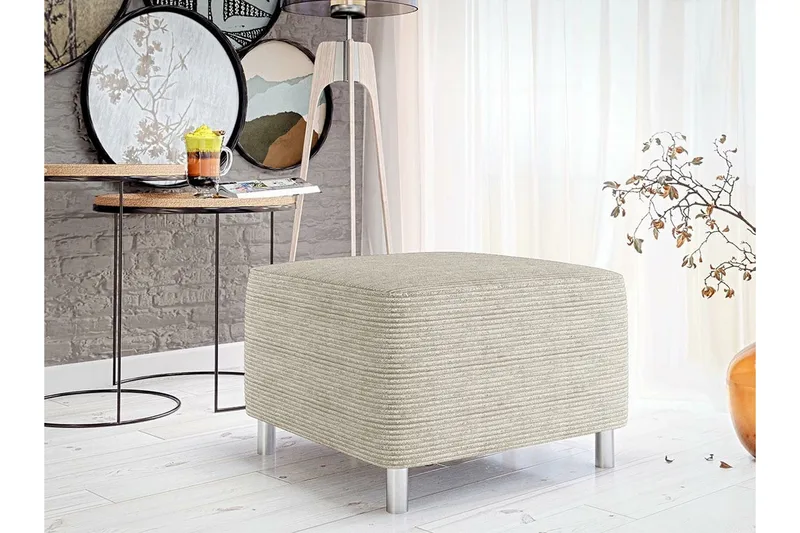 Kintore Fotpall 56 cm NO_BRAND beige - Möbler - Vardagsrum - Stolar & sittmöbler - Pallar - Fotpall