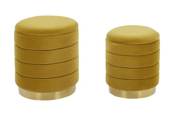 KONSTA Fotpall med Förvaring 2-pack Gul