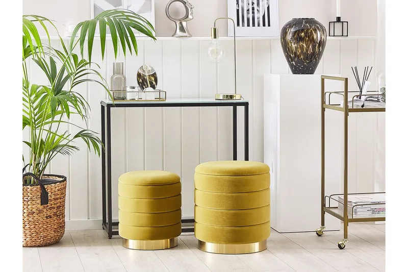 Lerbodatorp Fotpall med Förvaring 2-pack - Gul - Möbler - Vardagsrum - Stolar & sittmöbler - Pallar - Fotpall