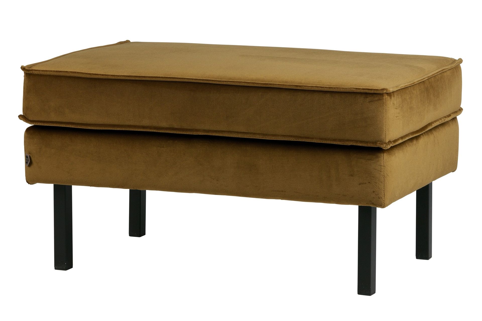 Lissbon Fotpall Sammet - Honungsgul