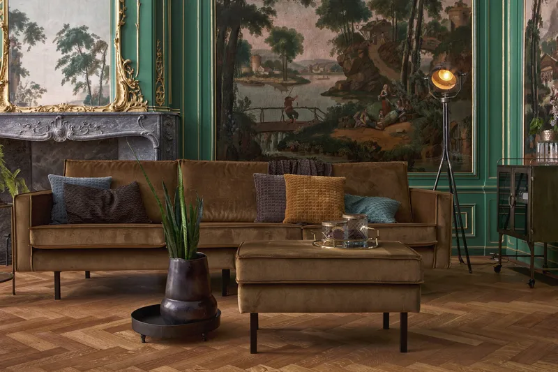 Lissbon Fotpall Sammet - Honungsgul - Möbler - Vardagsrum - Stolar & sittmöbler - Pallar - Fotpall