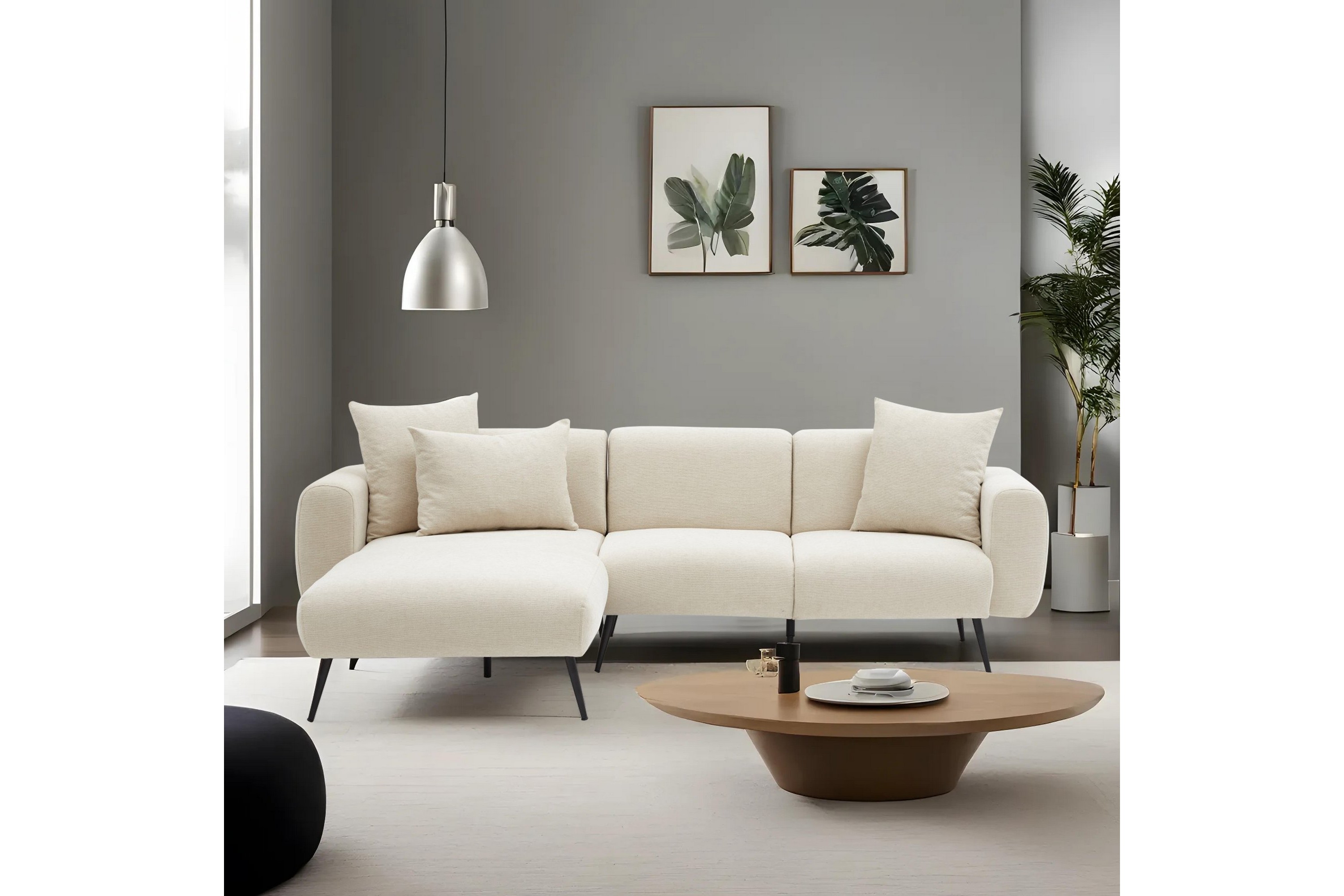 madan fotpall 105 cm peach -