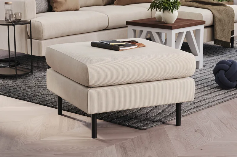 Menard Compact Fotpall 68 cm - Beige - Möbler - Vardagsrum - Stolar & sittmöbler - Pallar - Fotpall