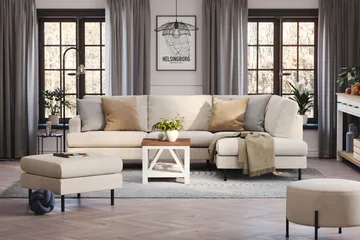 Menard Compact Fotpall 68 cm - Beige - Möbler - Vardagsrum - Stolar & sittmöbler - Pallar - Fotpall