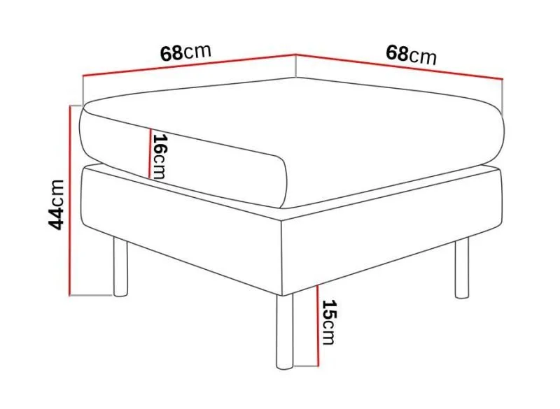 Menard Compact Fotpall 68 cm - Beige - Möbler - Vardagsrum - Stolar & sittmöbler - Pallar - Fotpall