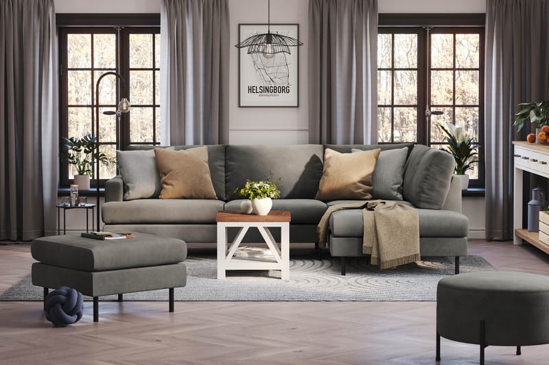 Menard Compact Fotpall 68 cm - Grå - Möbler - Vardagsrum - Stolar & sittmöbler - Pallar - Fotpall