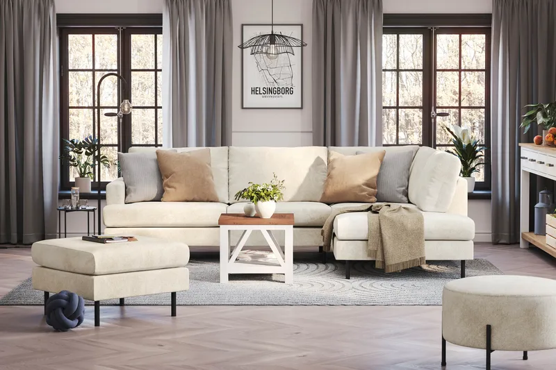 Menard Compact Fotpall 68 cm - Vit - Möbler - Vardagsrum - Stolar & sittmöbler - Pallar - Fotpall
