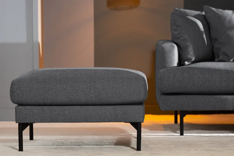 Menard Fotpall - Mörkgrå - Möbler - Vardagsrum - Stolar & sittmöbler - Pallar - Fotpall