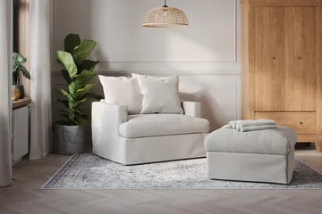 Menard Fotpall Tvättbar & avtagbar klädsel - Beige - Möbler - Vardagsrum - Stolar & sittmöbler - Pallar - Fotpall
