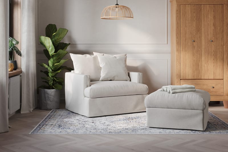 Menard Fotpall Tvättbar & avtagbar klädsel - Beige - Möbler - Vardagsrum - Stolar & sittmöbler - Pallar - Fotpall