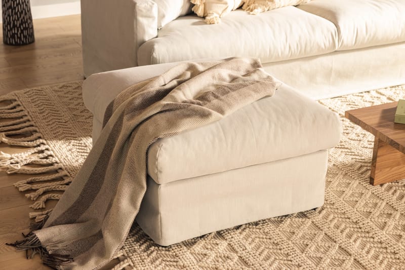 Menard Fotpall Tvättbar & avtagbar klädsel - Linnebeige - Möbler - Vardagsrum - Stolar & sittmöbler - Pallar - Fotpall