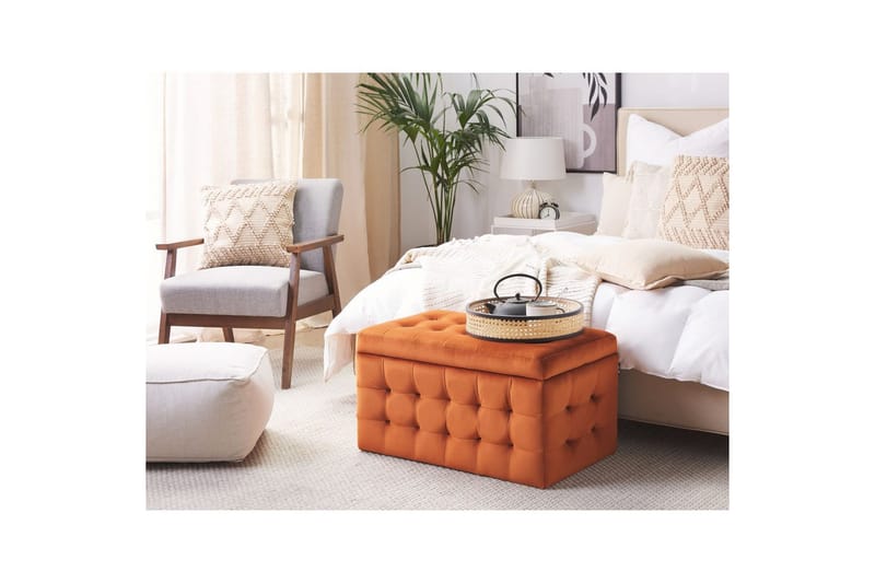 Fotpall Michigan Orange - Orange - Möbler - Vardagsrum - Stolar & sittmöbler - Pallar - Fotpall
