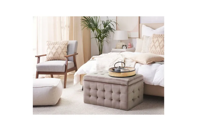 Fotpall Michigan Rosa - Rosa - Möbler - Vardagsrum - Stolar & sittmöbler - Pallar - Fotpall