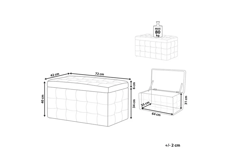 Fotpall Michigan Rosa - Rosa - Möbler - Vardagsrum - Stolar & sittmöbler - Pallar - Fotpall