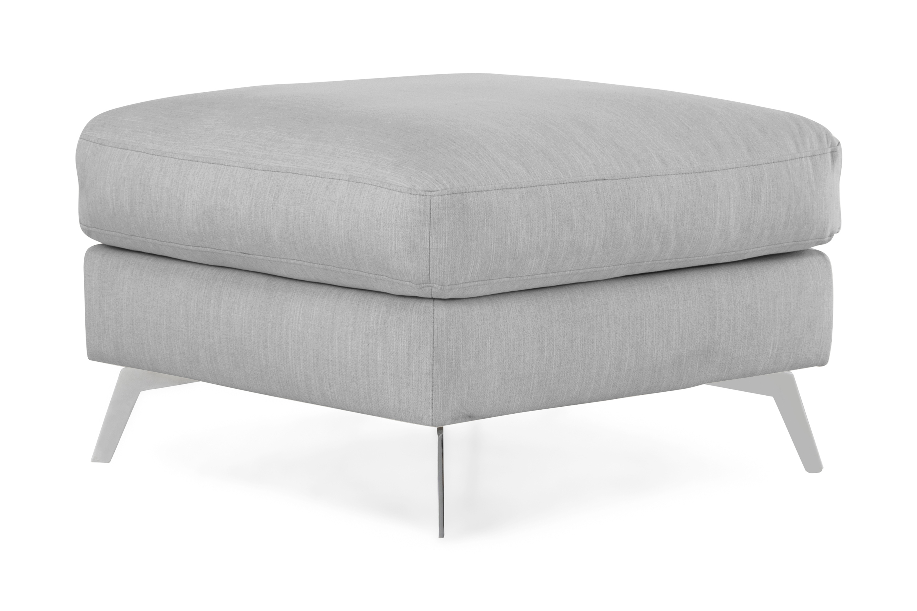 nashville lyx fotpall linnegrå/kromade ben -