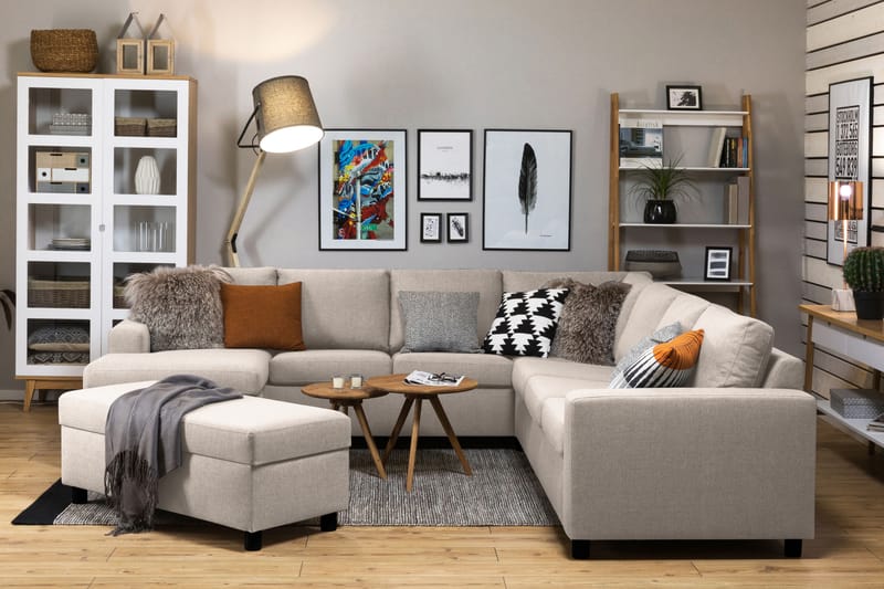 NEW YORK Fotpall med Förvaring 120x50 Beige - Möbler - Vardagsrum - Stolar & sittmöbler - Pallar - Fotpall