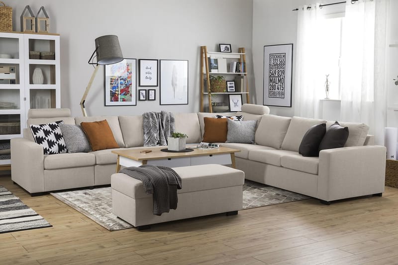 NEW YORK Fotpall med Förvaring 120x50 Beige - Möbler - Vardagsrum - Stolar & sittmöbler - Pallar - Fotpall