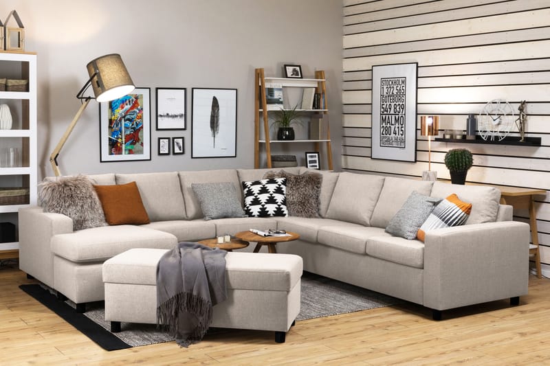 NEW YORK Fotpall med Förvaring 120x50 Beige - Möbler - Vardagsrum - Stolar & sittmöbler - Pallar - Fotpall