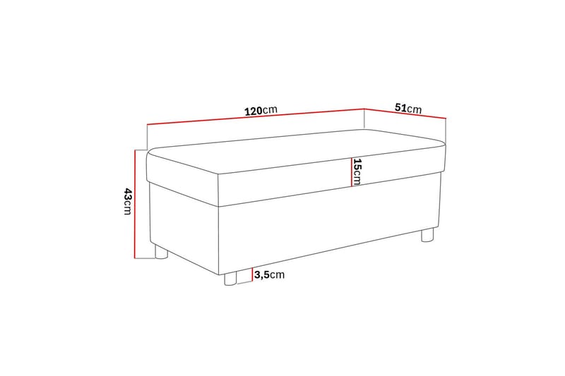 NEW YORK Fotpall med Förvaring 120x50 Svart Konstläder - Möbler - Vardagsrum - Stolar & sittmöbler - Pallar - Fotpall