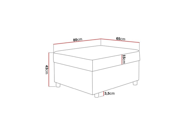 NEW YORK Fotpall med Förvaring 80x65 Antracit - Möbler - Vardagsrum - Stolar & sittmöbler - Pallar - Fotpall