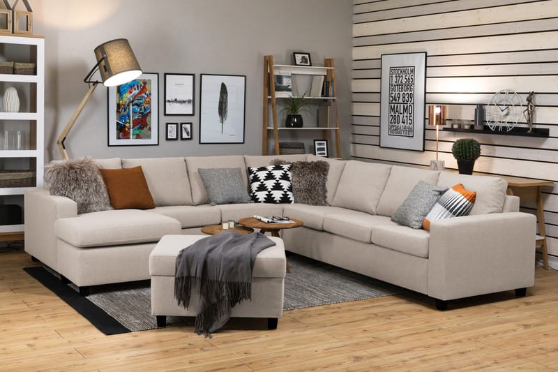 NEW YORK Fotpall med Förvaring 80x65 Beige - Möbler - Vardagsrum - Stolar & sittmöbler - Pallar - Fotpall