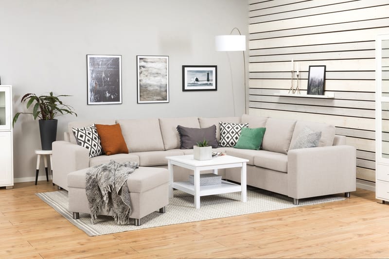 NEW YORK Fotpall med Förvaring 80x65 Beige - Möbler - Vardagsrum - Stolar & sittmöbler - Pallar - Fotpall