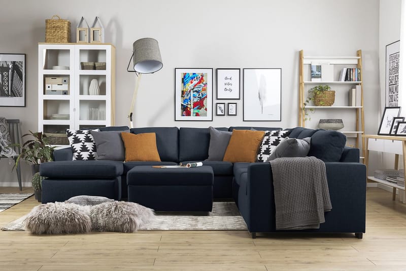 NEW YORK Fotpall med Förvaring 80x65 Mörkblå - Möbler - Vardagsrum - Stolar & sittmöbler - Pallar - Fotpall
