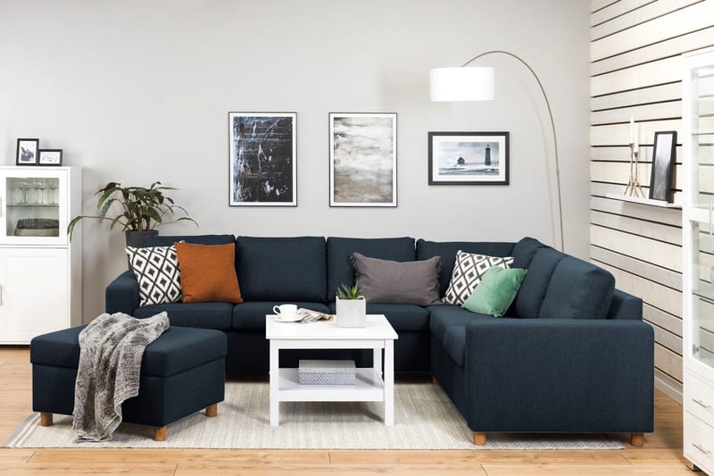 NEW YORK Fotpall med Förvaring 80x65 Mörkblå - Möbler - Vardagsrum - Stolar & sittmöbler - Pallar - Fotpall