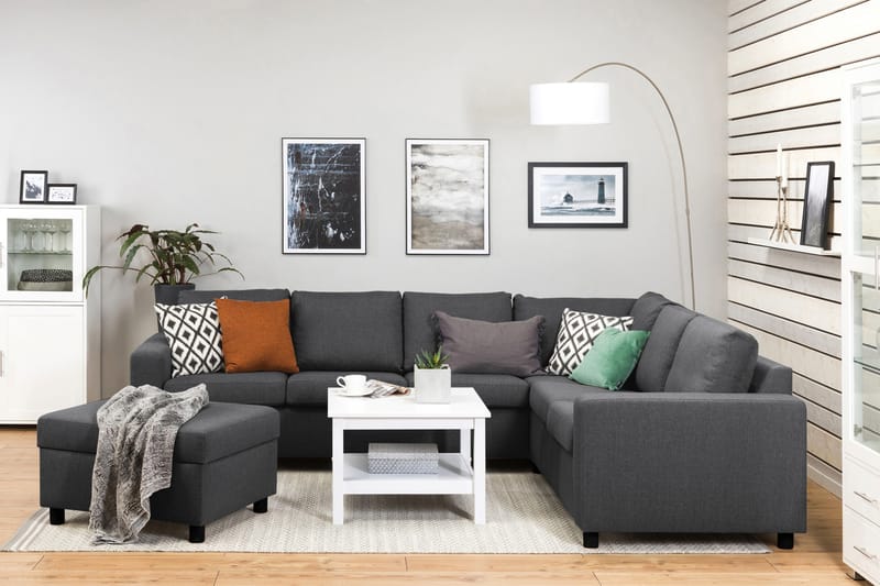 NEW YORK Fotpall med Förvaring 80x65 Mörkgrå - Möbler - Vardagsrum - Stolar & sittmöbler - Pallar - Fotpall