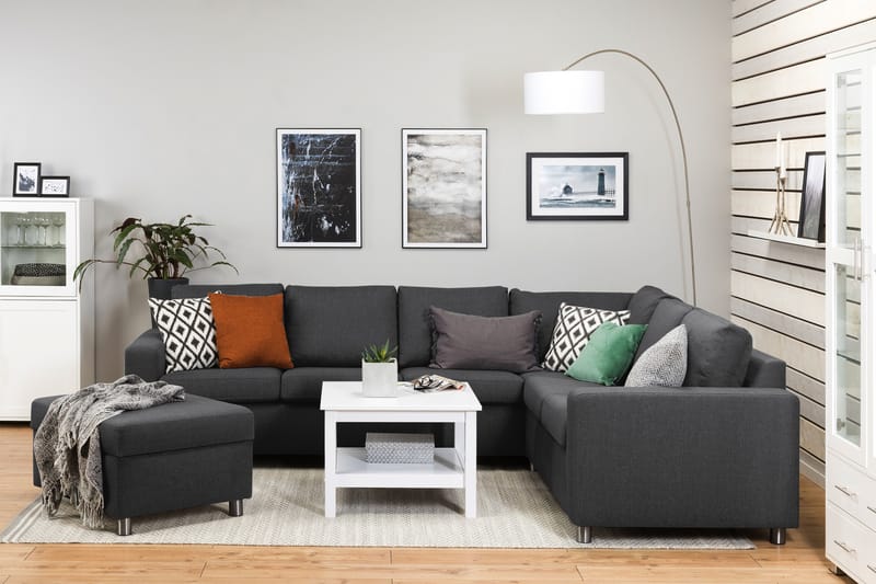 NEW YORK Fotpall med Förvaring 80x65 Mörkgrå - Möbler - Vardagsrum - Stolar & sittmöbler - Pallar - Fotpall
