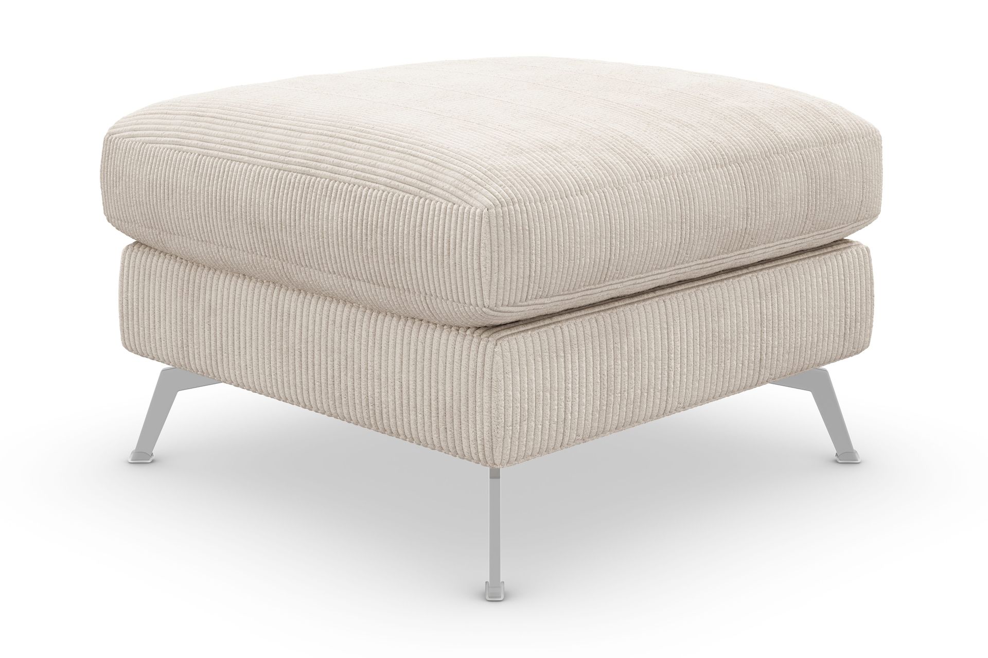 Ocean Lyx Fotpall - Beige/Krom