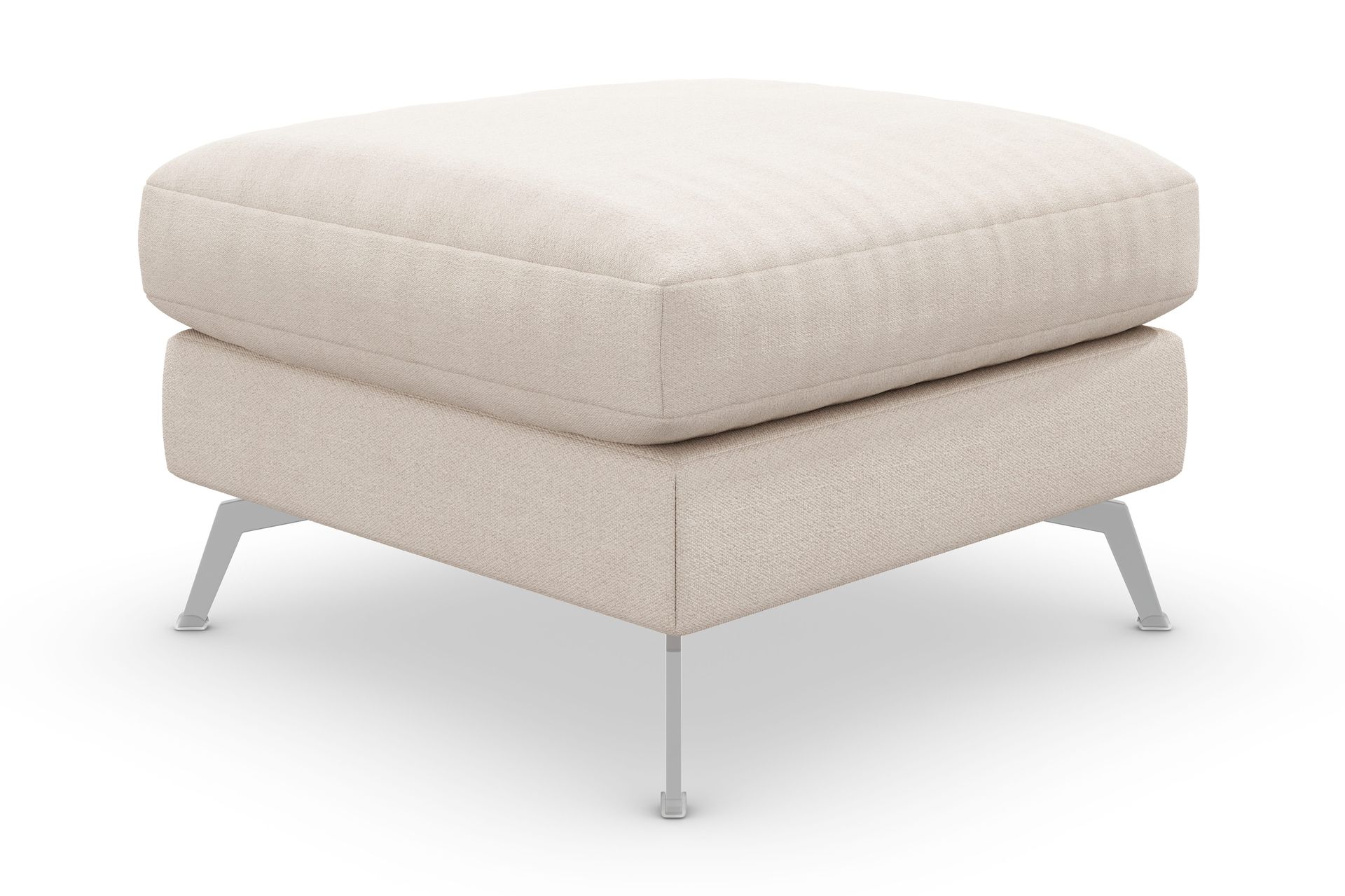 Ocean Lyx Fotpall - Beige/Krom