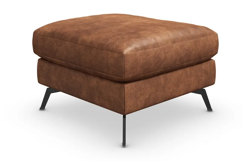 Ocean Lyx Fotpall - Brun/Läder - Möbler - Vardagsrum - Stolar & sittmöbler - Pallar - Fotpall