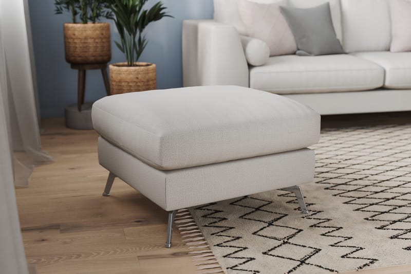 Ocean Lyx Fotpall - Linnebeige , Krom Ben - Möbler - Vardagsrum - Stolar & sittmöbler - Pallar - Fotpall