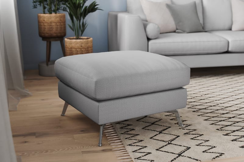 Ocean Lyx Fotpall - Linnegrå, Krom Ben - Möbler - Vardagsrum - Stolar & sittmöbler - Pallar - Fotpall