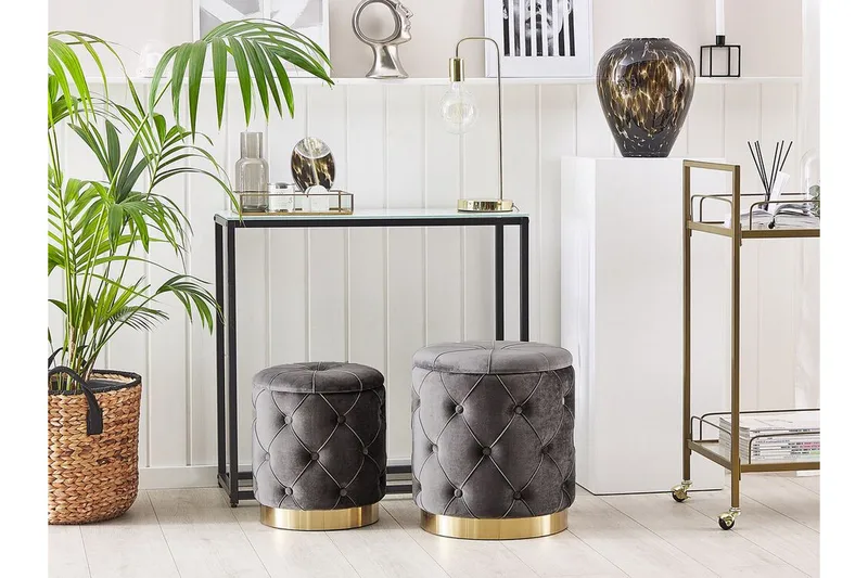 Olingskog Fotpall med Förvaring 2-pack - Grå - Möbler - Vardagsrum - Stolar & sittmöbler - Pallar - Fotpall