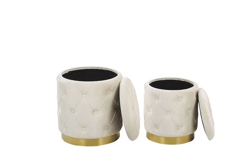 Olingskog Fotpall med Förvaring 2-pack - Vit - Möbler - Vardagsrum - Stolar & sittmöbler - Pallar - Fotpall