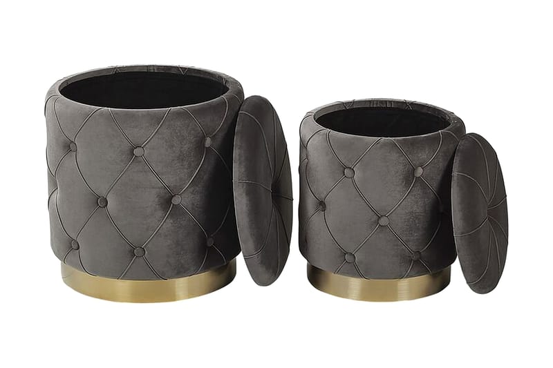 Olingskog Fotpall med Förvaring 2-pack - Grå - Möbler - Vardagsrum - Stolar & sittmöbler - Pallar - Fotpall