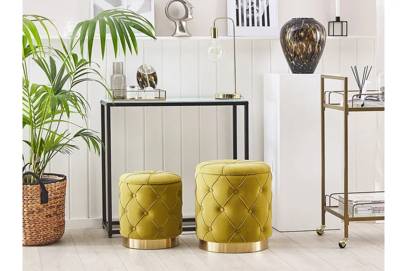Olingskog Fotpall med Förvaring 2-pack - Gul - Möbler - Vardagsrum - Stolar & sittmöbler - Pallar - Fotpall