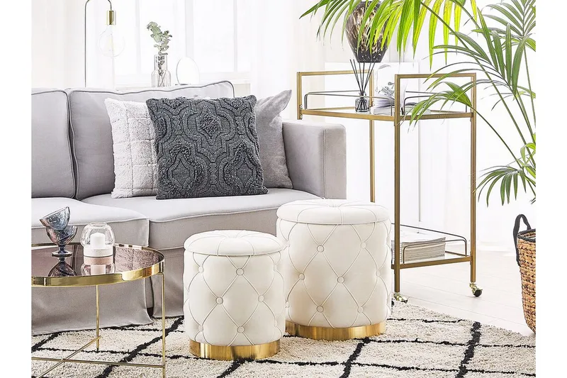 Olingskog Fotpall med Förvaring 2-pack - Vit - Möbler - Vardagsrum - Stolar & sittmöbler - Pallar - Fotpall